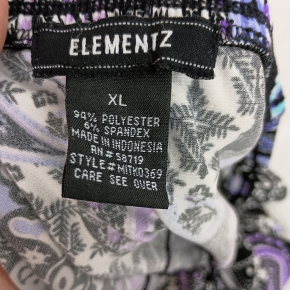 2/$30 Elementz Colorful Silver Purple Knee-Length A-Line Patchwork Skirt (#21) - Picture 2 of 7